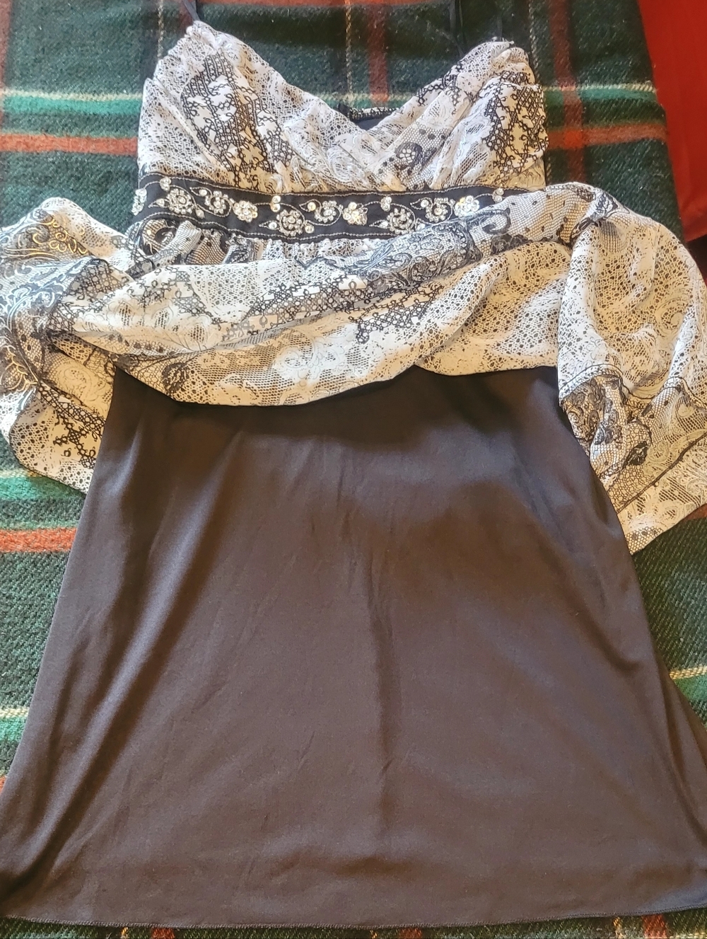 Caren Desiree Baby Doll Dress with Adjustable Spaghetti Straps. Size 14 - Picture 7 of 9